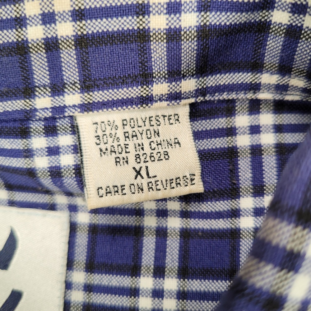South Pole Y2K Plaid Shirt Long Sleeve‎ Button Up Pocket Front XL Grunge - Picture 3 of 16